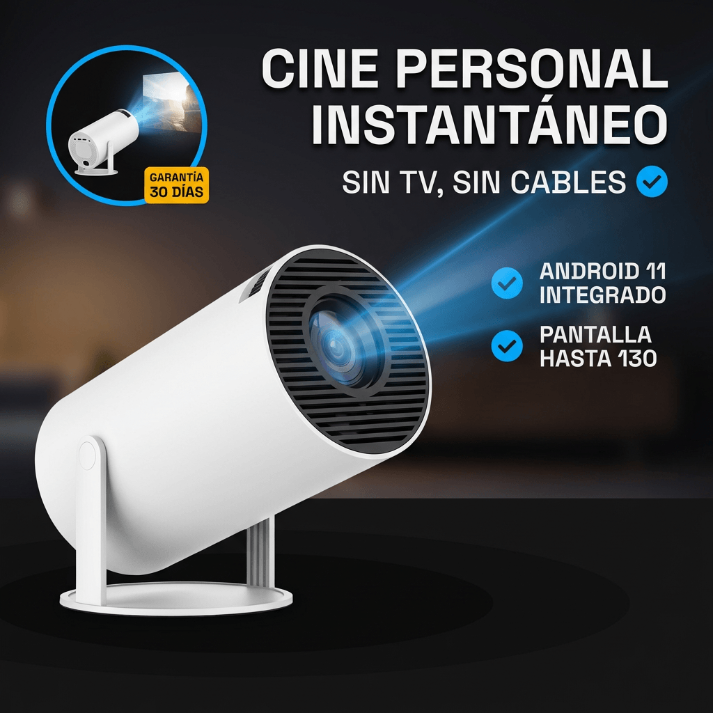 Proyector Inteligente Portátil HY300 Pro - Convierte tu cuarto en una sala de cine